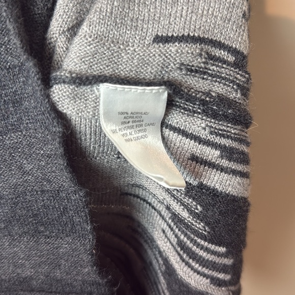 Sandra Darren White Gray Colorblock Sweater Dress Size M - Picture 4 of 5